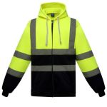 Mikina na zip bezpečnostní prvky Yoko HVK07 hi vis yellow/navy