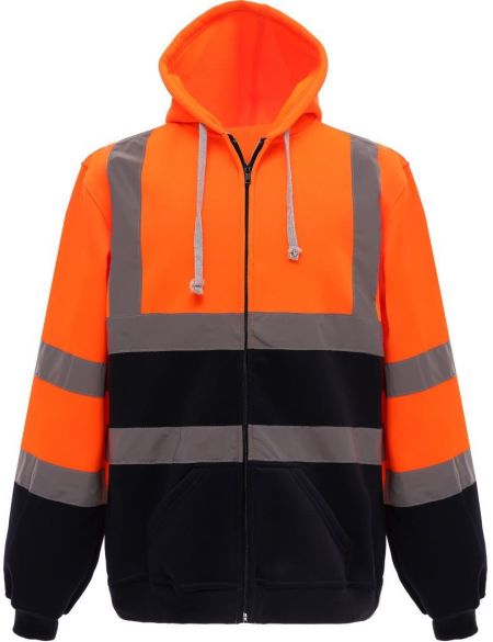 Zip-up sweatshirt with safety features Yoko HVK07 black
