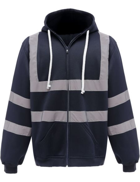 Zip-up sweatshirt with safety features Yoko HVK07 black