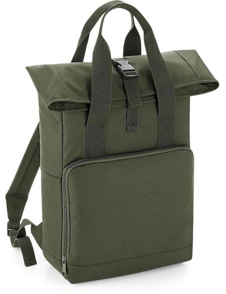 Rolling backpack with double handle BagBase BG118 olive green