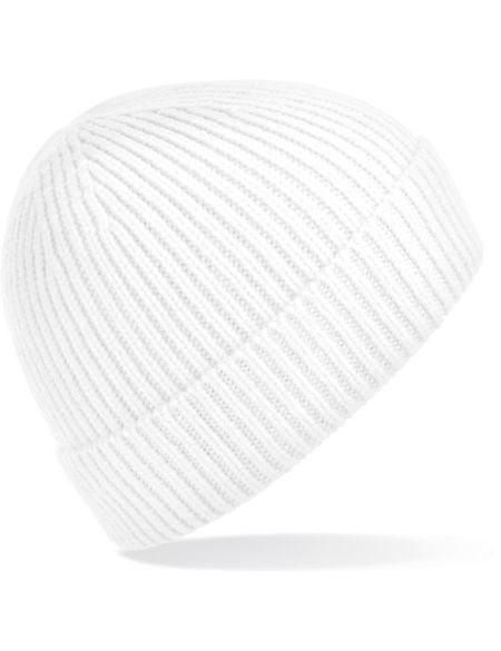Gerippte Strickmütze Beechfield B380 weiß