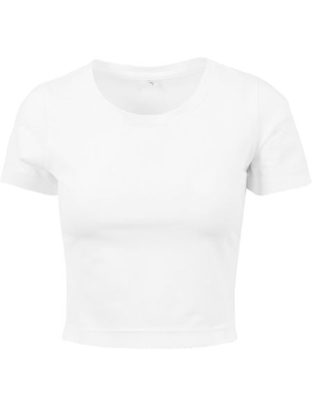 Damen-Crop-Top „Build your Brand“ BY042, weiß