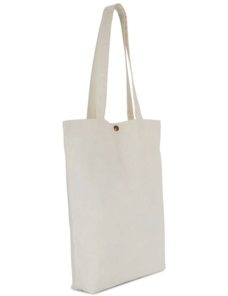 Cotton bag with snap closure Kimood KI3213 washed black