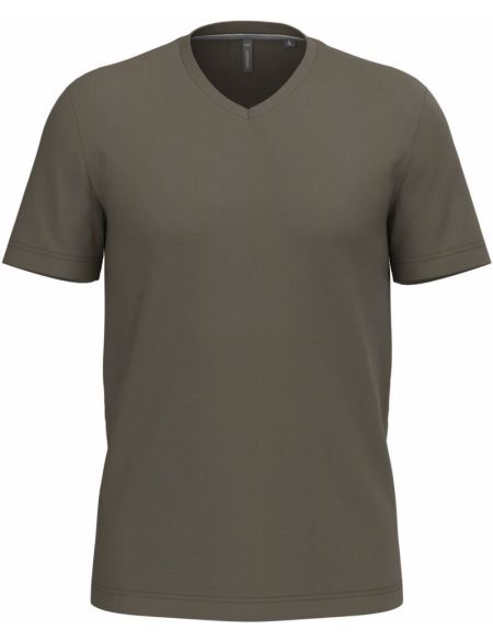 Kariban K357 weißes Herren-T-Shirt mit V-Ausschnitt