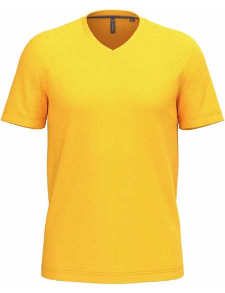 Kariban K357 weißes Herren-T-Shirt mit V-Ausschnitt