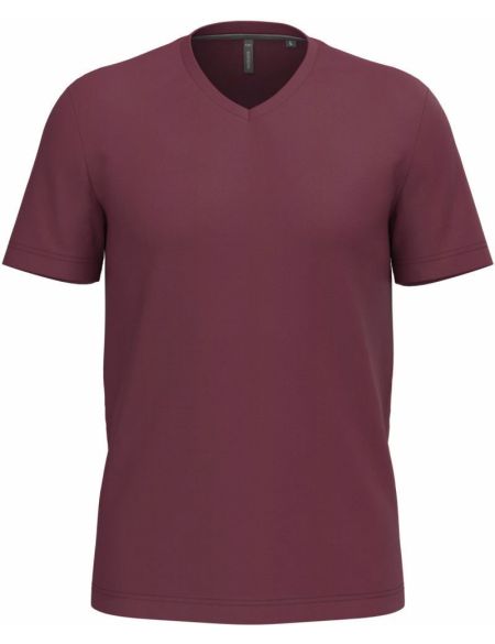 Kariban K357 weißes Herren-T-Shirt mit V-Ausschnitt