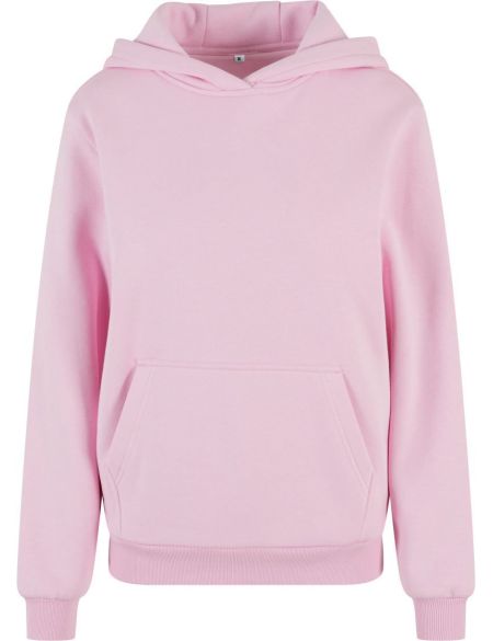 Women's oversized sweatshirt with a hood Fluffy Build your Brand white