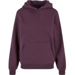 Mikina dámská oversize s kapucí Fluffy Build your Brand plum purple 2XL-5XL