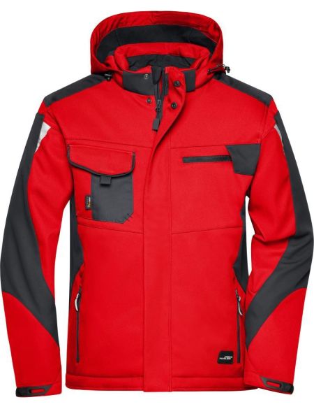 Arbeitswinter-Softshelljacke Strong James Nicholson JN824 weiß/carbon