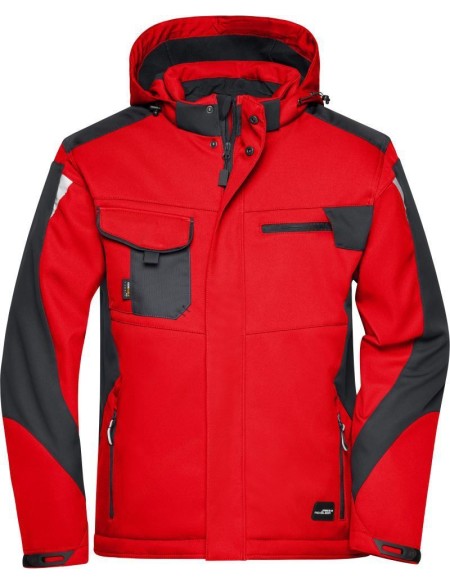 Work winter softshell jacket Strong James Nicholson JN824 white/carbon