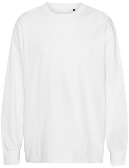 Oversized organic long-sleeved T-shirt Neutral T60050 white