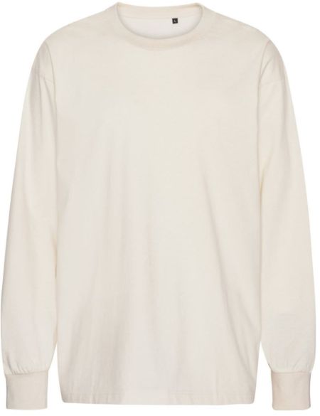 Oversized organic long-sleeved T-shirt Neutral T60050 white