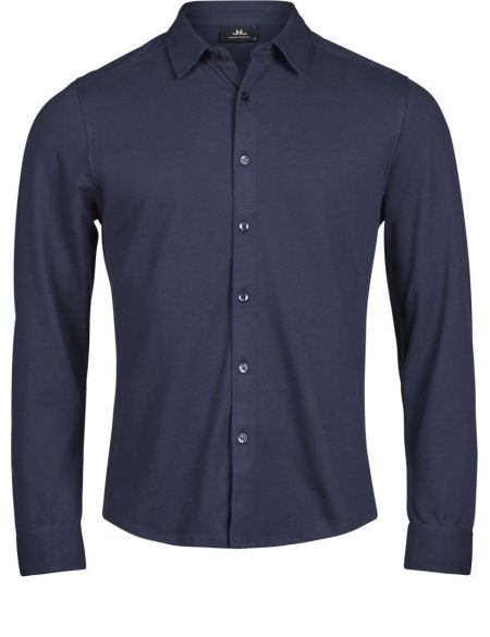 Langärmeliges Piqué-Shirt Luxury Stretch Tee Jays TJ1416 schwarz