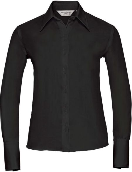 Damen-Langarmshirt Russell Athletic 956F, bügelfrei, weiß