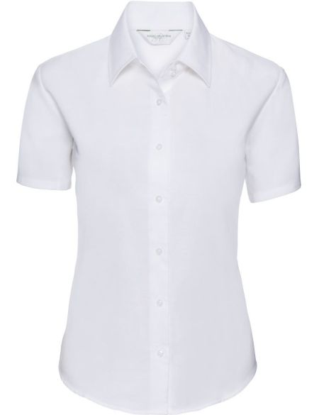 Damen-Oxfordhemd, pflegeleicht, Russell Athletic 933F, weiß
