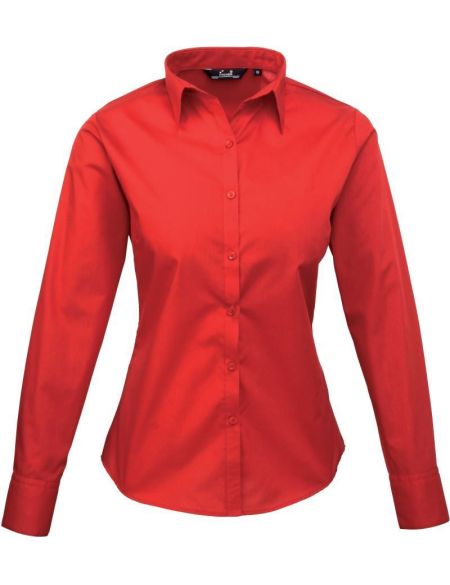 Women's poplin shirt Easy Care Premier PR300 white