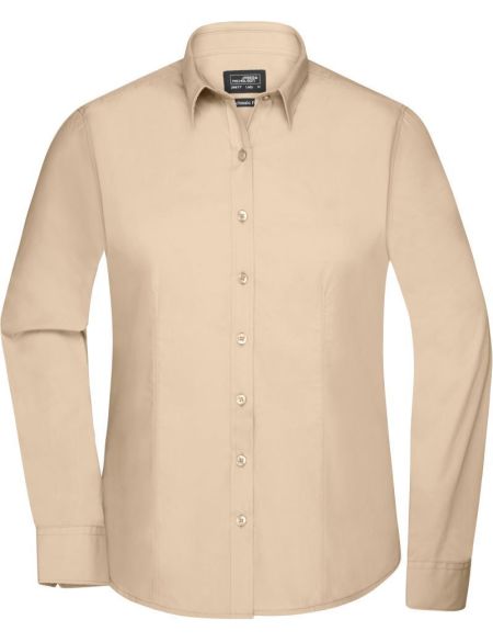 Women's poplin shirt Easy Care long sleeve Daiber JN677 white