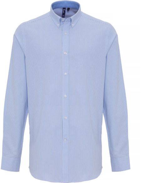 Premier gestreiftes Oxford-Hemd PR238 weiß/rosa