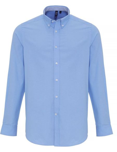 Premier striped oxford shirt PR238 white/pink