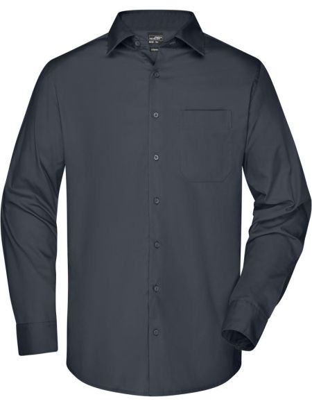 Slim fit poplin shirt with long sleeves Daiber JN1372 white