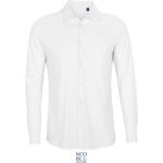 Neo Blu Basile Men optic white long-sleeved piqué shirt