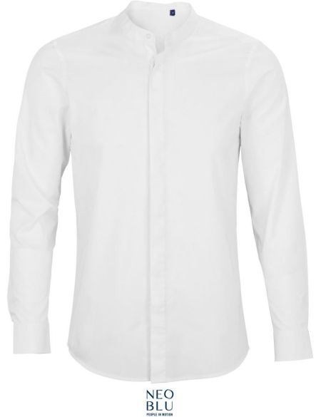 Poplin shirt with Mao collar Neo Blu Bart Men optic white