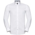 Košile kontrastní vzor rybí kost Russell Athletic 964M white/silver/convoy grey
