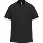 Kinder-Sport-T-Shirt, kontrastierendes Schwarz/Weiß