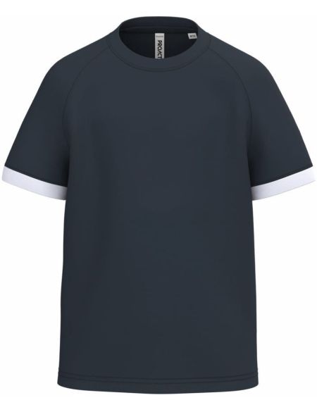 Kinder-Sport-T-Shirt, kontrastierendes Schwarz/Weiß