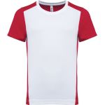 Kinder-Sport-T-Shirt mit Kontrastfarben Kariban PA4016 weiß/schwarz