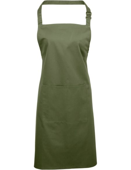 Latzschürze mit Tasche, Farbe: Premier PR154 Weiß