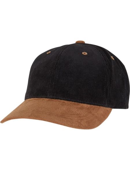6-panel Corduroy Suede Flexfit cap 9279 black/caramel