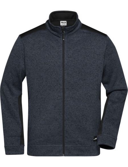 Men's knitted fleece work jacket Strong Daiber JN862 black/black