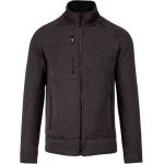 Herren-Strickfleecejacke in Melange-Optik, dunkelgrau meliert