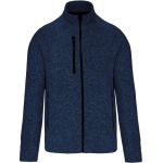 Herren-Strickfleecejacke in Melange-Optik, dunkelgrau meliert