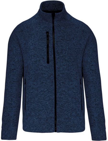 Bunda pánská melanžová pletená fleecová Kariban K9106 dark grey melange