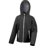Bunda dětská 3-vrstvá sofsthellová Result R224JY black/grey