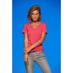 Women's elastic T-shirt with V-neck Daiber JN928 white