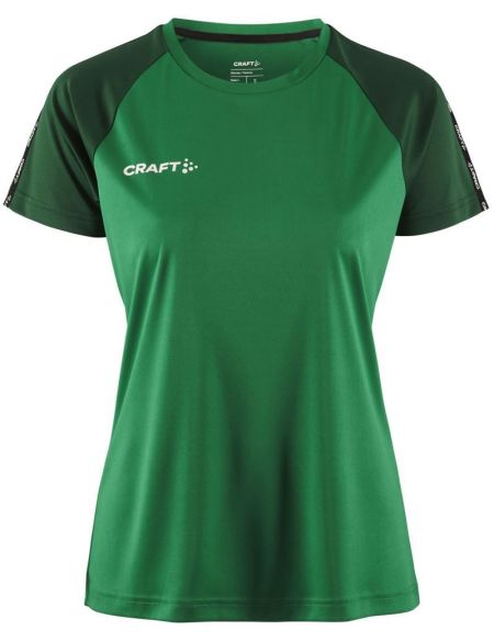 Damen-Sport-T-Shirt mit Kontrastfarben, Craft Squad Go Contrast Jersey W, weiß