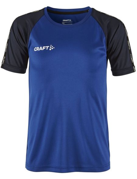 Kinder-Sport-T-Shirt mit Kontrastfarben, Craft Squad Go Contrast Jersey Jr., weiß