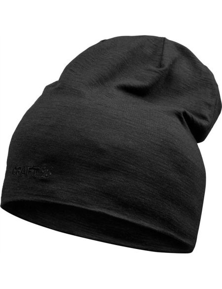 Craft Essence Wool Hat black merino knitted hat